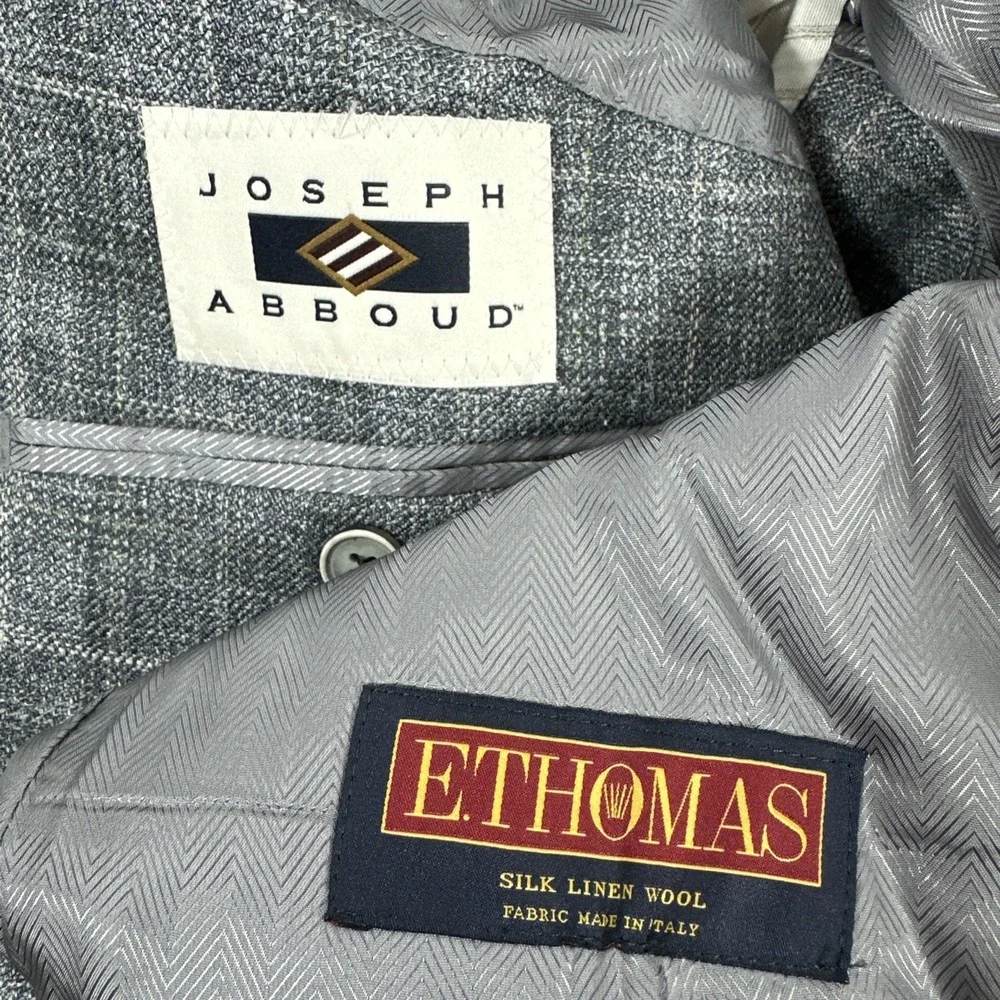 JOSEPH ABBOUD E.THOMAS Mens 44Reg Blazer Italy Wool Silk Linen Limited‎ Edition